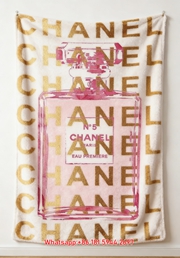 Pink Chanel No 5 Flannel Fleece Throw Blanket IMG_7252